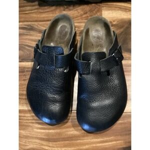 Birkenstock Boston Black Leather Clog  Sz 41 Women 10 Fast Ship